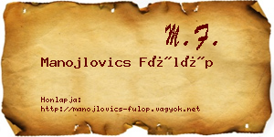 Manojlovics Fülöp névjegykártya